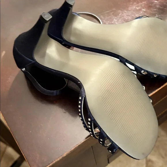 David Tate Midnight Blue Studded Heels - Picture 2 of 5